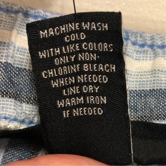 Lane Bryant Linen Blend Beach Pants Size 26 Colors White Blues Metallic Stripes - Picture 13 of 13